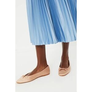 Flattered Bodi Ballet Flats Shoes Bow Tie Detail Slip On Satin Rose Size 37